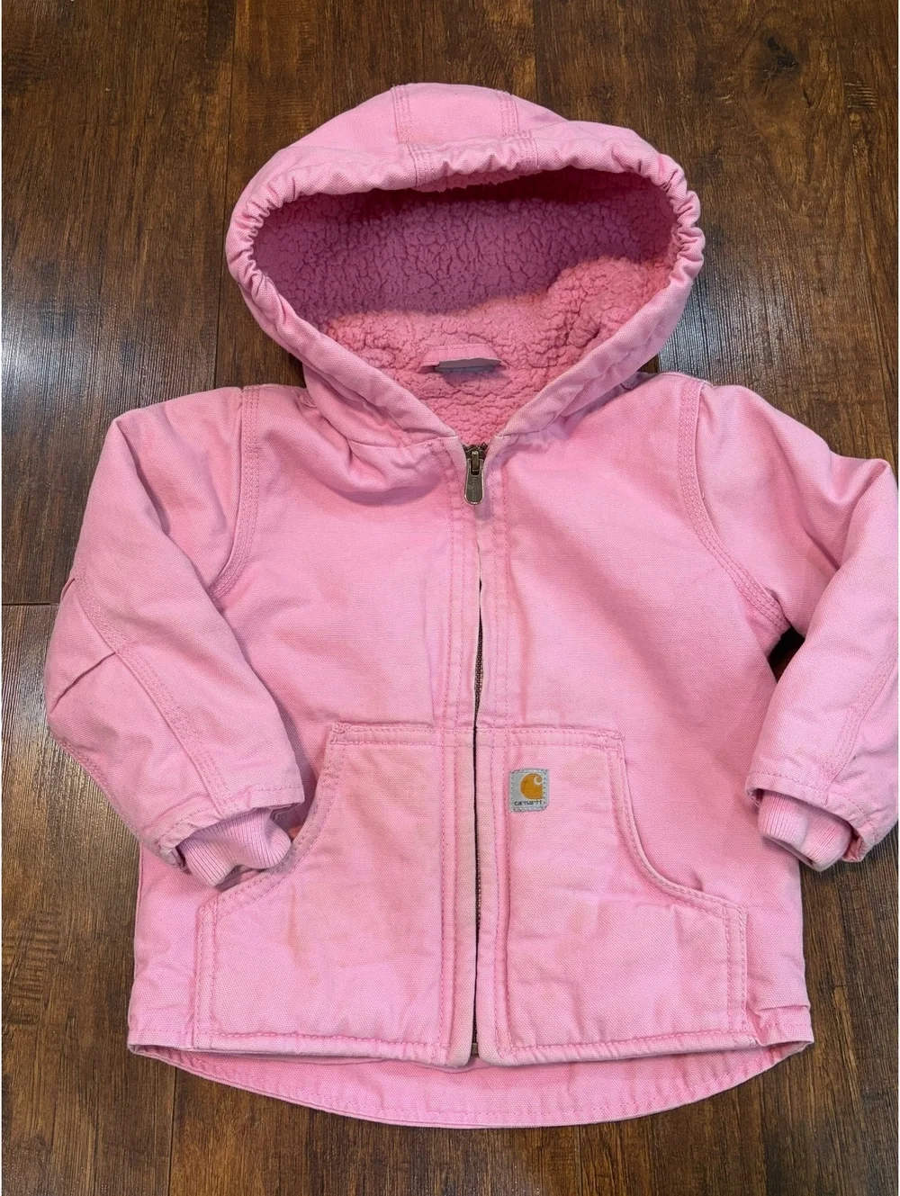 Carhartt Girls Pink Sherpa Lined Jacket 2T